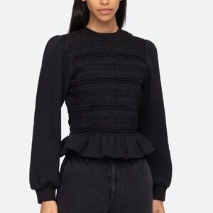 Sea NY Rita Smocked Peplum Top